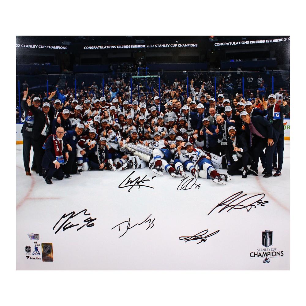 Avalanche LE 16x20 Photo Signed by (6) with Pavel Francouz, Jonas Johansson, Gabriel Landeskog (Fanatics) at PristineAuction.com Avalanche LE 16x20 Photo Signed by (6) with Pavel Francouz, Jonas Johansson, Gabriel Landeskog (Fanatics) at PristineAuction.com