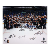 Avalanche LE 16x20 Photo Signed by (6) with Pavel Francouz, Jonas Johansson, Gabriel Landeskog (Fanatics) at PristineAuction.com
