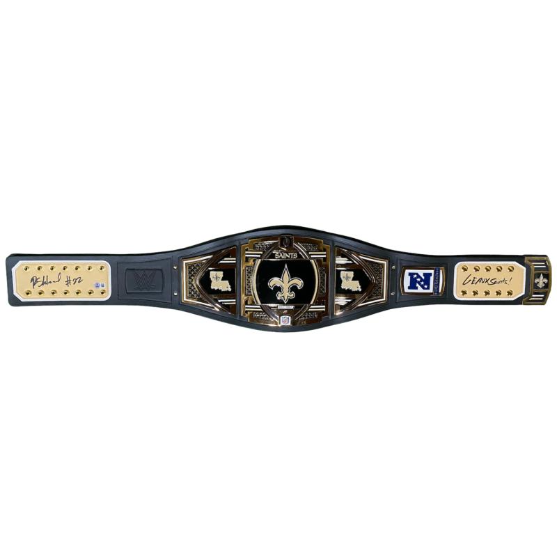 Rashid Shaheed Signed Saints WWE "Legacy" Championship Belt Inscribed "Geaux Saints!" (Beckett) at PristineAuction.com Rashid Shaheed Signed Saints WWE "Legacy" Championship Belt Inscribed "Geaux Saints!" (Beckett) at PristineAuction.com