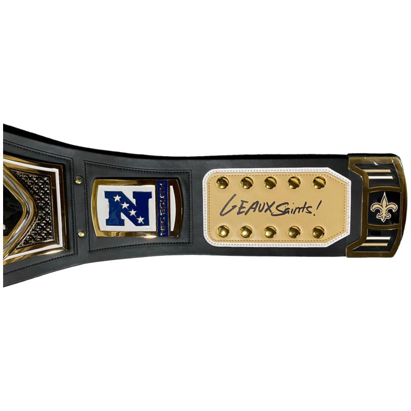 Rashid Shaheed Signed Saints WWE "Legacy" Championship Belt Inscribed "Geaux Saints!" (Beckett) at PristineAuction.com Rashid Shaheed Signed Saints WWE "Legacy" Championship Belt Inscribed "Geaux Saints!" (Beckett) at PristineAuction.com