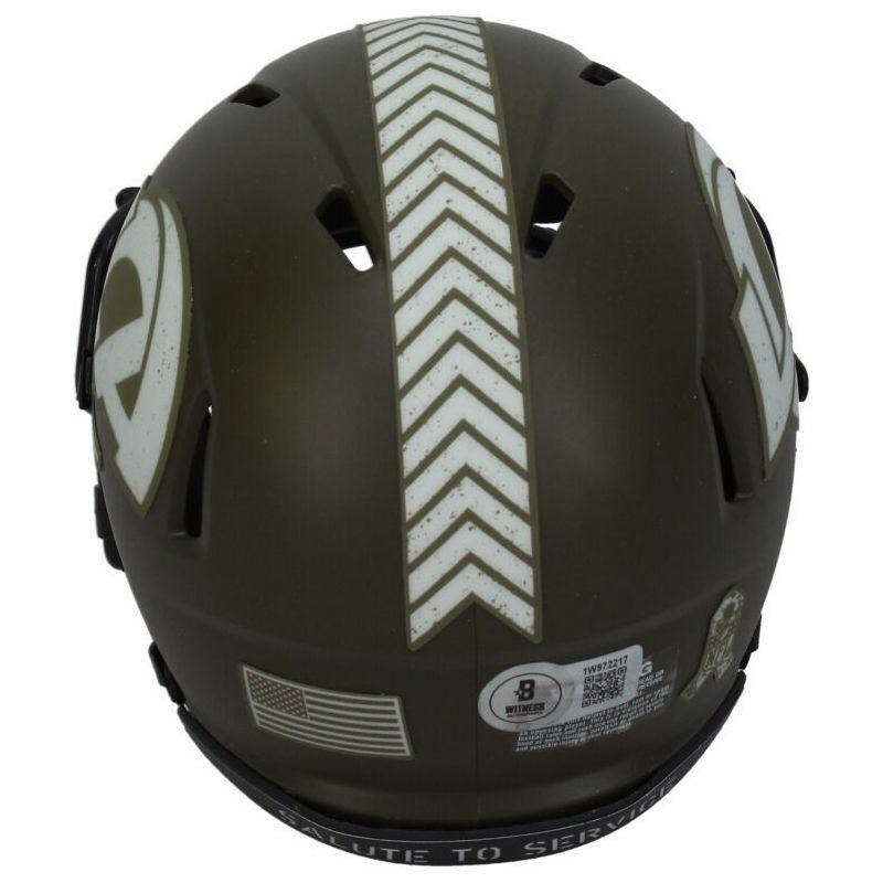 Marshall Faulk Signed Rams Salute to Service Alternate Speed Mini Helmet (Beckett) at PristineAuction.com Marshall Faulk Signed Rams Salute to Service Alternate Speed Mini Helmet (Beckett) at PristineAuction.com