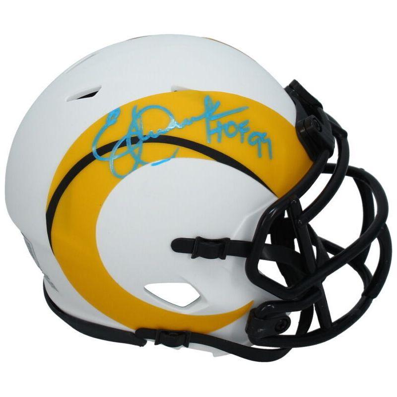 Eric Dickerson Signed Rams Lunar Eclipse Alternate Speed Mini Helmet Inscribed "HOF 99" (Beckett) at PristineAuction.com Eric Dickerson Signed Rams Lunar Eclipse Alternate Speed Mini Helmet Inscribed "HOF 99" (Beckett) at PristineAuction.com