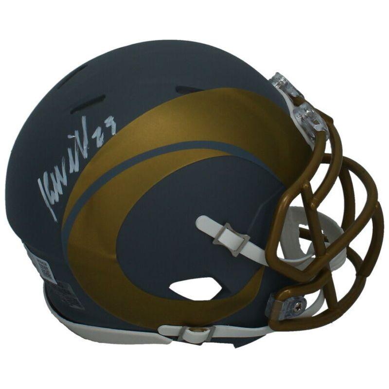 Kyren Williams Signed Rams Slate Alternate Speed Mini Helmet (Beckett) at PristineAuction.com Kyren Williams Signed Rams Slate Alternate Speed Mini Helmet (Beckett) at PristineAuction.com
