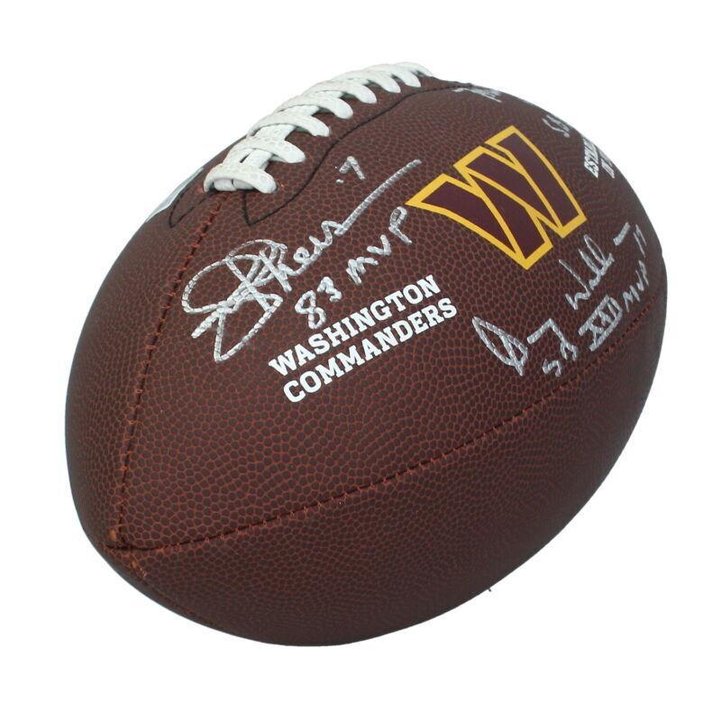 Joe Theisman, Doug Williams & Mark Rypien Signed Commanders Logo Football with Super Bowl Inscriptions (Beckett) at PristineAuction.com Joe Theisman, Doug Williams & Mark Rypien Signed Commanders Logo Football with Super Bowl Inscriptions (Beckett) at PristineAuction.com