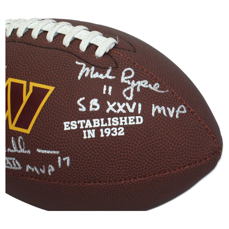 Joe Theisman, Doug Williams & Mark Rypien Signed Commanders Logo Football with Super Bowl Inscriptions (Beckett) at PristineAuction.com Joe Theisman, Doug Williams & Mark Rypien Signed Commanders Logo Football with Super Bowl Inscriptions (Beckett) at PristineAuction.com
