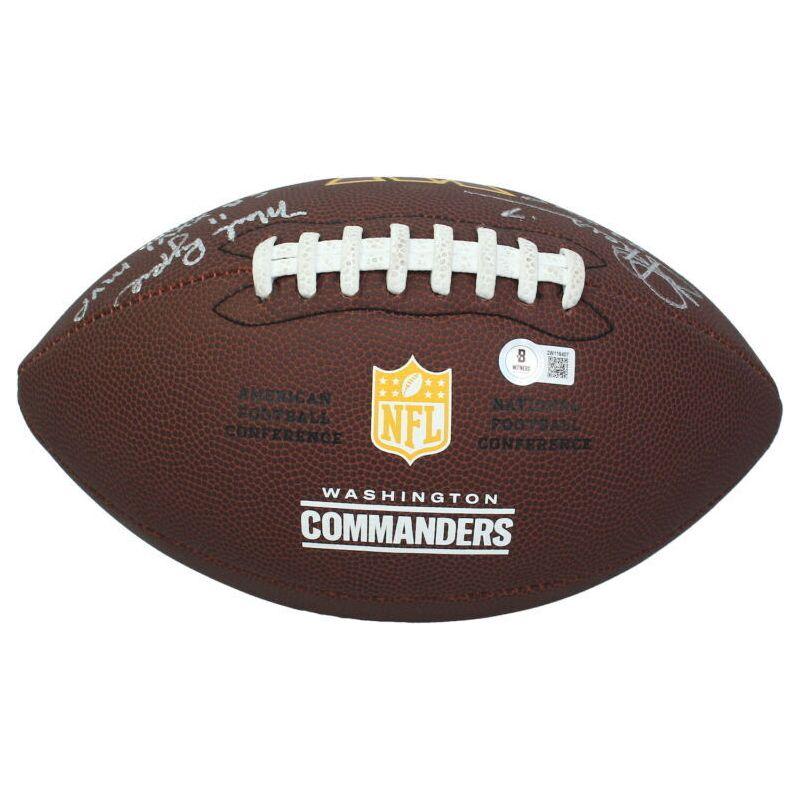 Joe Theisman, Doug Williams & Mark Rypien Signed Commanders Logo Football with Super Bowl Inscriptions (Beckett) at PristineAuction.com Joe Theisman, Doug Williams & Mark Rypien Signed Commanders Logo Football with Super Bowl Inscriptions (Beckett) at PristineAuction.com