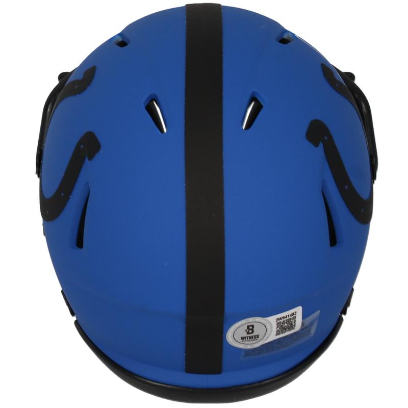 Marshall Faulk Signed Colts Rave Alternate Speed Mini Helmet (Beckett) at PristineAuction.com Marshall Faulk Signed Colts Rave Alternate Speed Mini Helmet (Beckett) at PristineAuction.com