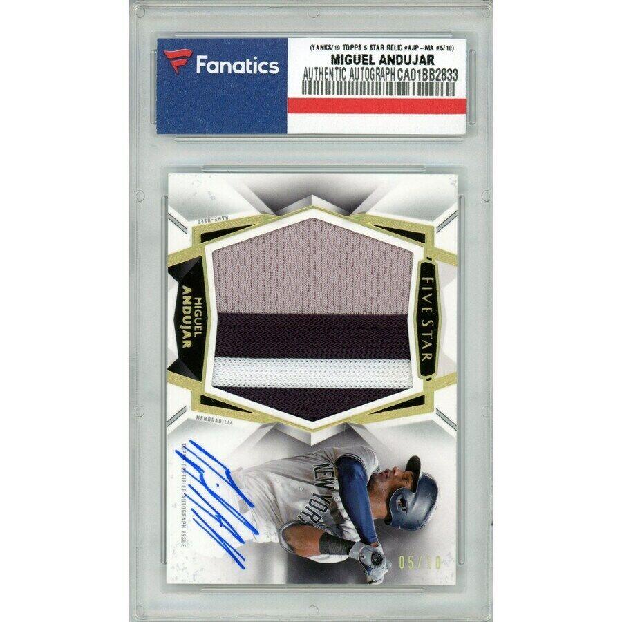 Miguel Andujar 2019 Topps Five Star Jumbo Patch Autographs #AJPMA #5/10 (Fanatics) at PristineAuction.com Miguel Andujar 2019 Topps Five Star Jumbo Patch Autographs #AJPMA #5/10 (Fanatics) at PristineAuction.com
