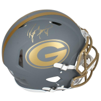 Brett Favre Signed Packers Full-Size Authentic On-Field Slate Alternate Speed Helmet (Beckett) at PristineAuction.com