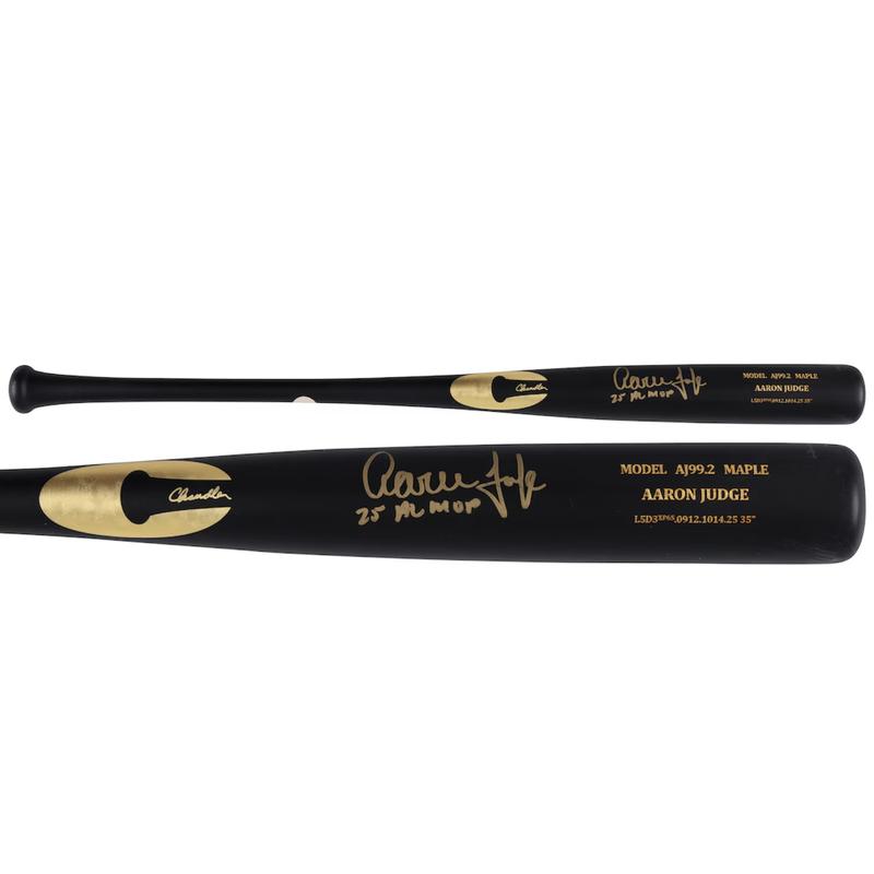 Aaron Judge Signed Chandler Player Model AJ99.2 Maple Baseball Bat Inscribed "25 AL MVP" (Fanatics) at PristineAuction.com Aaron Judge Signed Chandler Player Model AJ99.2 Maple Baseball Bat Inscribed "25 AL MVP" (Fanatics) at PristineAuction.com