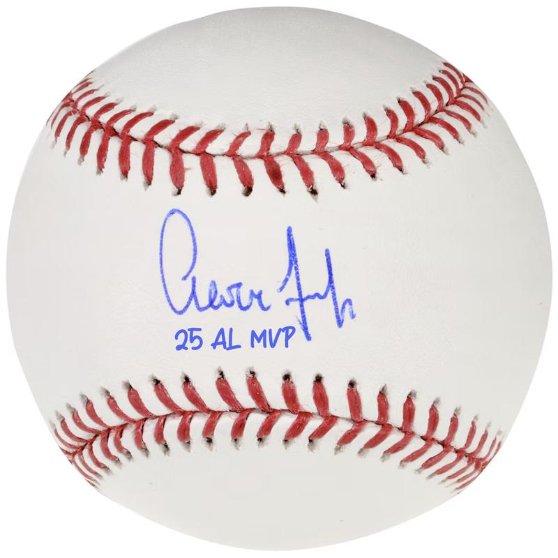 Aaron Judge Signed OML Baseball Inscribed "25 AL MVP" (Fanatics) at PristineAuction.com Aaron Judge Signed OML Baseball Inscribed "25 AL MVP" (Fanatics) at PristineAuction.com