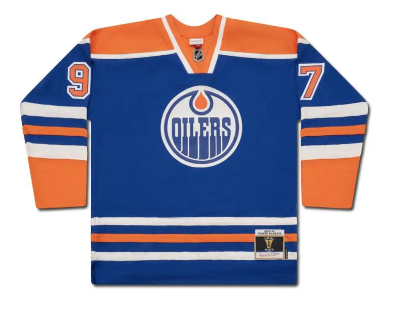 Connor McDavid Signed LE Oilers Mitchell & Ness Authentic Jersey Inscribed "First Goal 10/13/15" (UDA) at PristineAuction.com Connor McDavid Signed LE Oilers Mitchell & Ness Authentic Jersey Inscribed "First Goal 10/13/15" (UDA) at PristineAuction.com