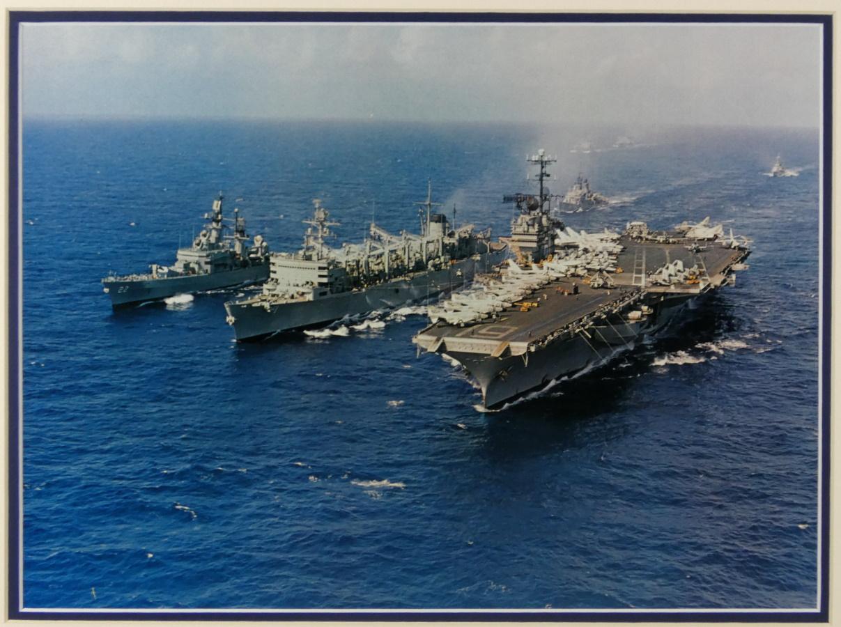 "USS England, USS Sacramento, USS Ranger" United States Navy Custom Framed Print Display at PristineAuction.com "USS England, USS Sacramento, USS Ranger" United States Navy Custom Framed Print Display at PristineAuction.com