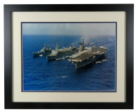 "USS England, USS Sacramento, USS Ranger" United States Navy Custom Framed Print Display at PristineAuction.com