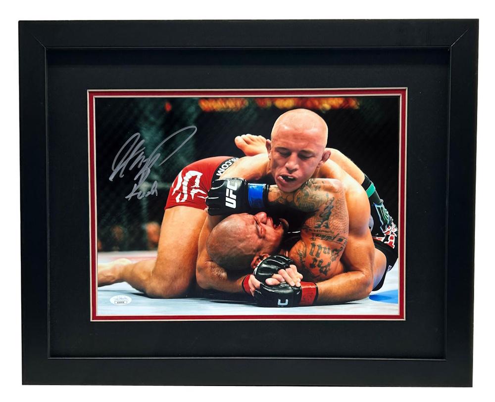 Georges St-Pierre Signed UFC Custom Framed Photo Inscribed "Rush" (JSA) at PristineAuction.com Georges St-Pierre Signed UFC Custom Framed Photo Inscribed "Rush" (JSA) at PristineAuction.com