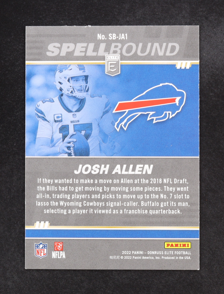 Josh Allen 2022 Panini Donruss Elite Spellbound #SB-JA1 at PristineAuction.com Josh Allen 2022 Panini Donruss Elite Spellbound #SB-JA1 at PristineAuction.com