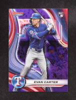 Evan Carter 2024 Bowman's Best Purple Mojo Refractors #66 RC #077/250 at PristineAuction.com