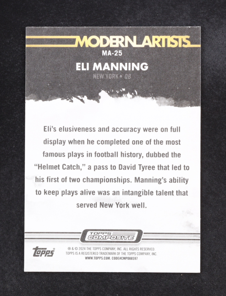 Eli Manning 2024 Topps Composite Modern Artists #MA-25 at PristineAuction.com Eli Manning 2024 Topps Composite Modern Artists #MA-25 at PristineAuction.com