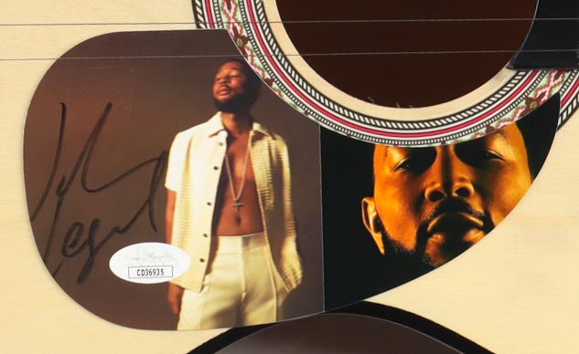 John Legend Guitar with Signed Custom Insert Pickguard (JSA) at PristineAuction.com John Legend Guitar with Signed Custom Insert Pickguard (JSA) at PristineAuction.com