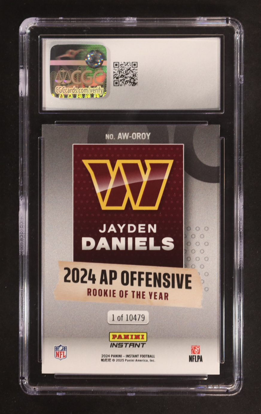 Jayden Daniels 2024 Panini Instant #AW-ROY RC (CGC 10) at PristineAuction.com Jayden Daniels 2024 Panini Instant #AW-ROY RC (CGC 10) at PristineAuction.com