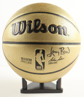 Larry Bird Signed NBA Basketball With Display Stand (PSA) at PristineAuction.com