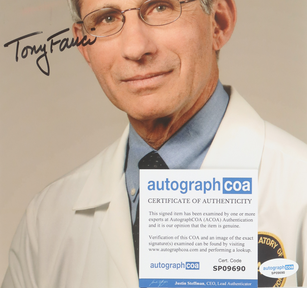 Anthony Fauci Signed 8x10 Photo (ACOA) at PristineAuction.com Anthony Fauci Signed 8x10 Photo (ACOA) at PristineAuction.com