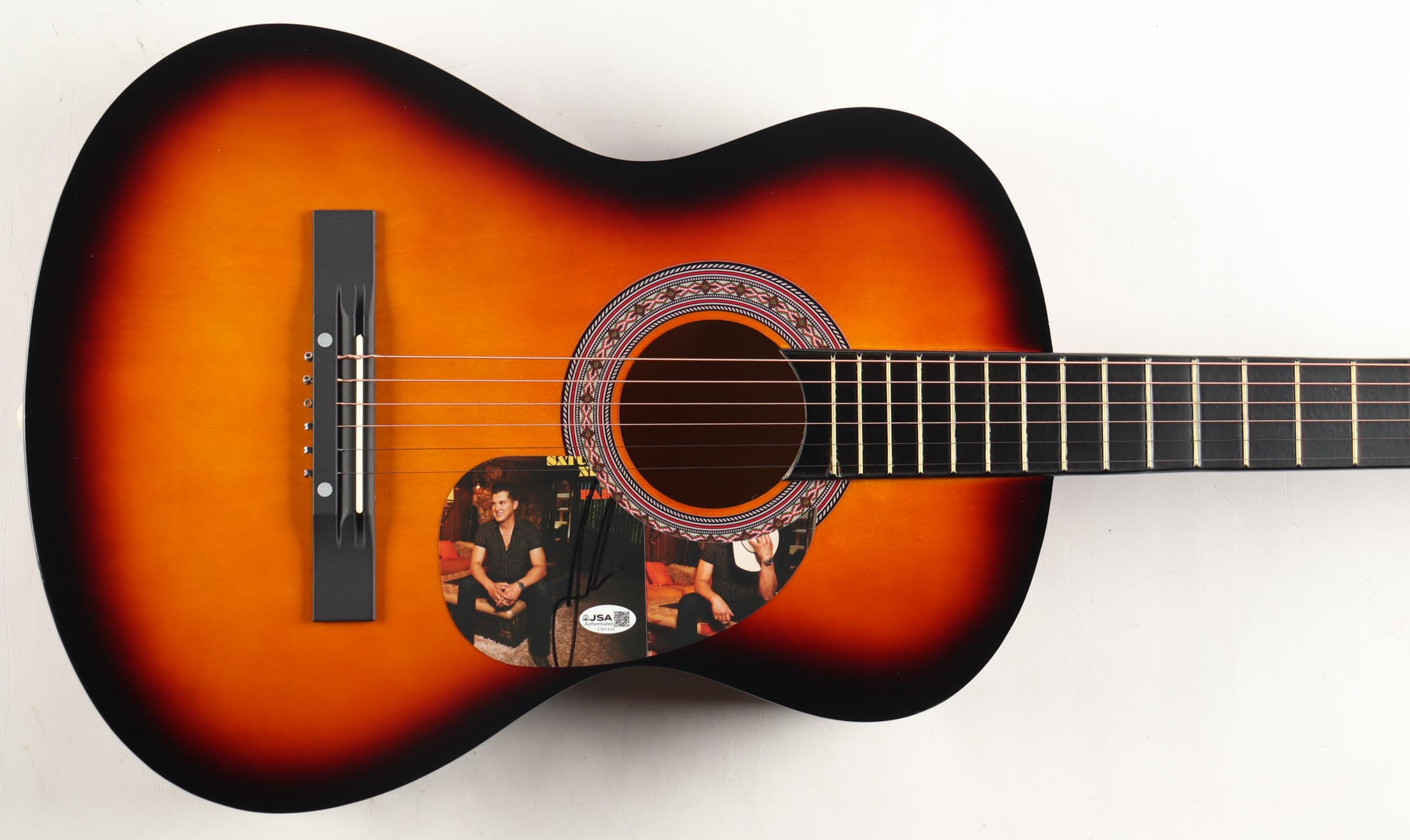 Jon Pardi Guitar with Signed Custom Insert Pickguard (JSA) at PristineAuction.com Jon Pardi Guitar with Signed Custom Insert Pickguard (JSA) at PristineAuction.com