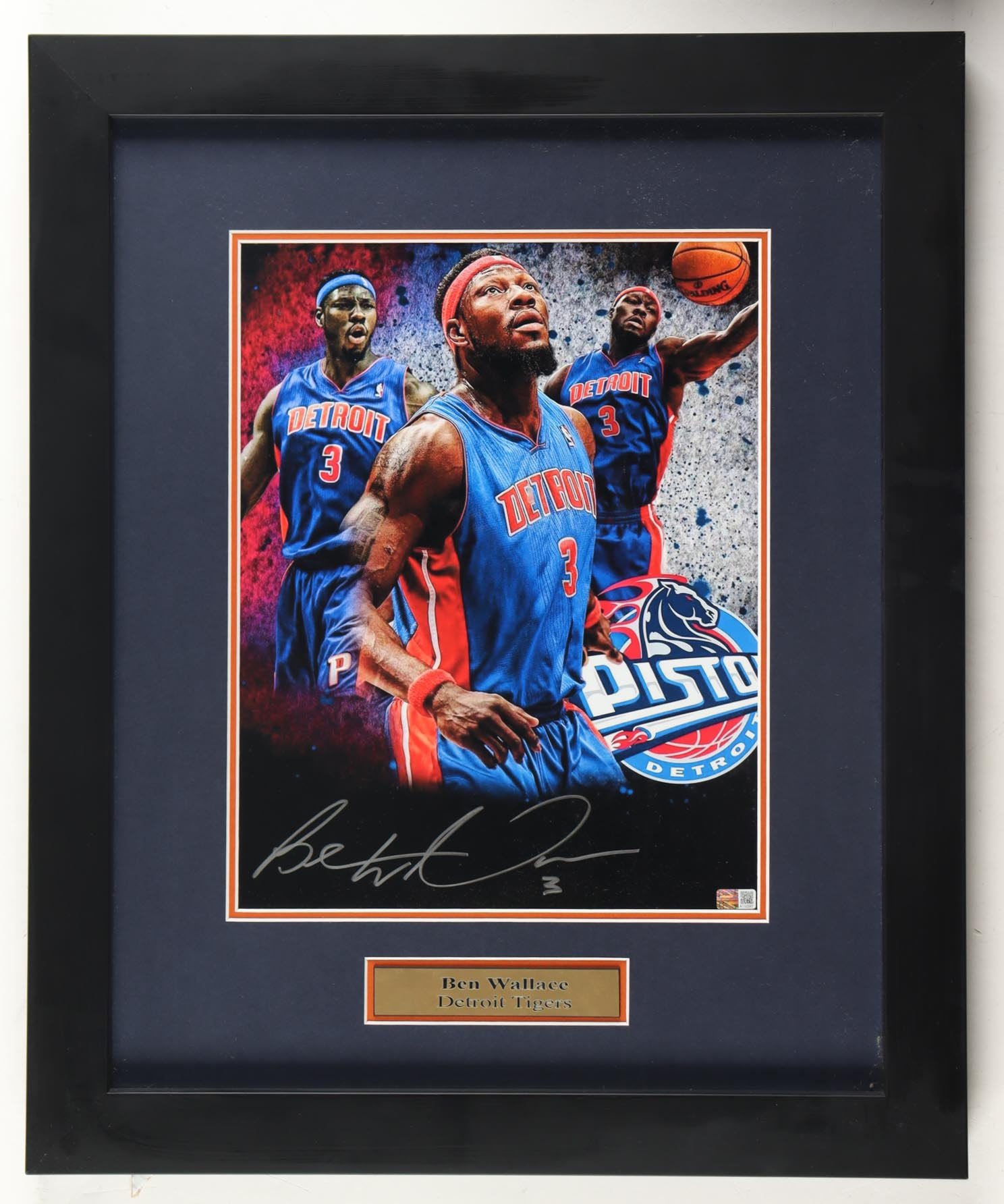 Ben Wallace Signed Pistons Custom Framed Photo Display (Steiner) at PristineAuction.com Ben Wallace Signed Pistons Custom Framed Photo Display (Steiner) at PristineAuction.com