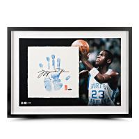 Michael Jordan Signed North Carolina Tar Heels LE "Tegata" Custom Framed Lithograph (UDA) at PristineAuction.com