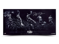 Michael Jordan Signed LE "Kiss the Rim" Bulls 18x36 Photo (UDA) at PristineAuction.com