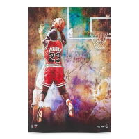 Michael Jordan Signed LE "The Shot" Bulls 24x36 Print (UDA) at PristineAuction.com