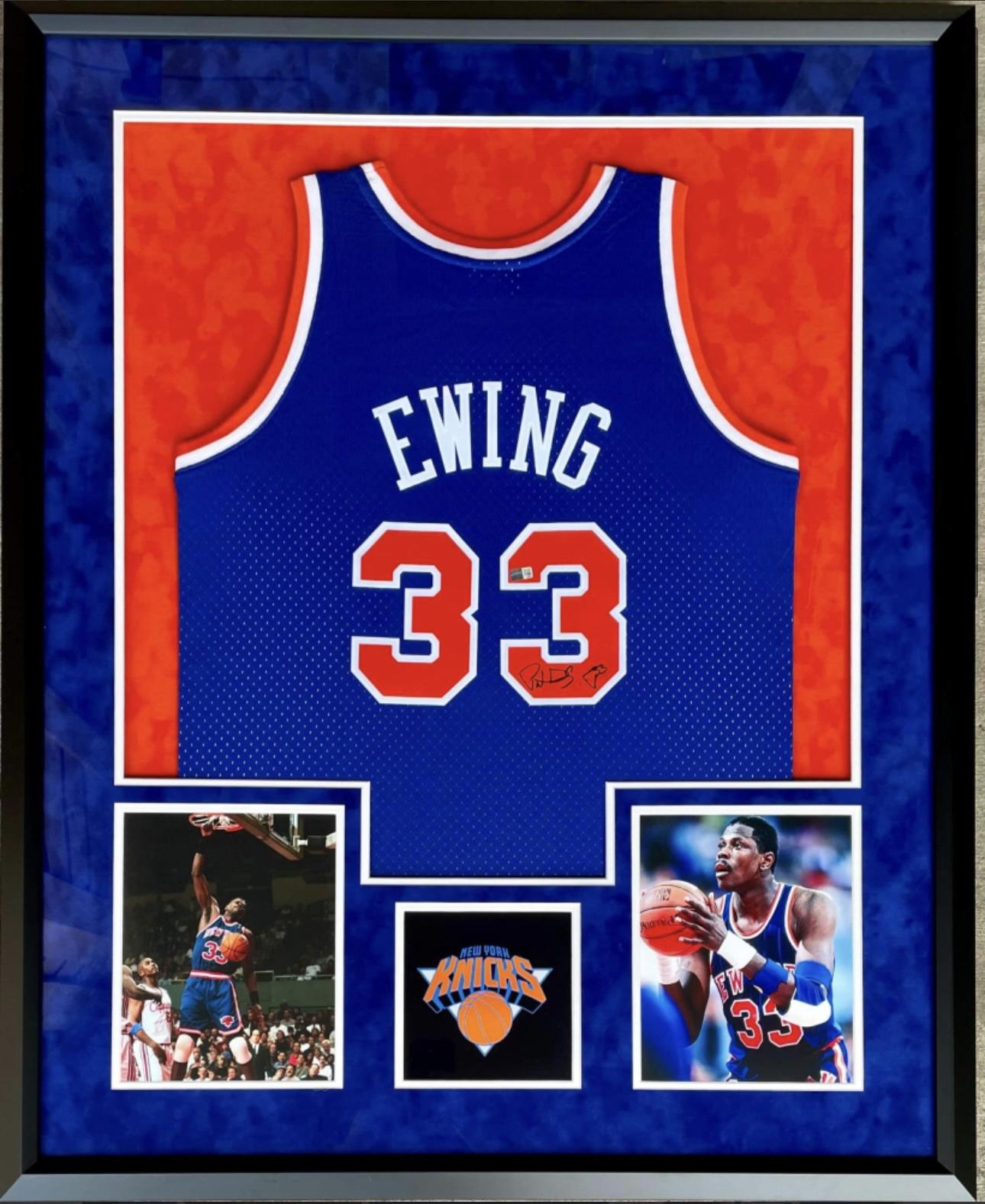 Patrick Ewing Signed Custom Framed Jersey Display (Steiner) at PristineAuction.com Patrick Ewing Signed Custom Framed Jersey Display (Steiner) at PristineAuction.com