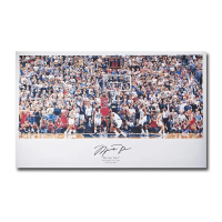 Michael Jordan Signed Bulls "The Last Shot" 22x36 Print (UDA) at PristineAuction.com