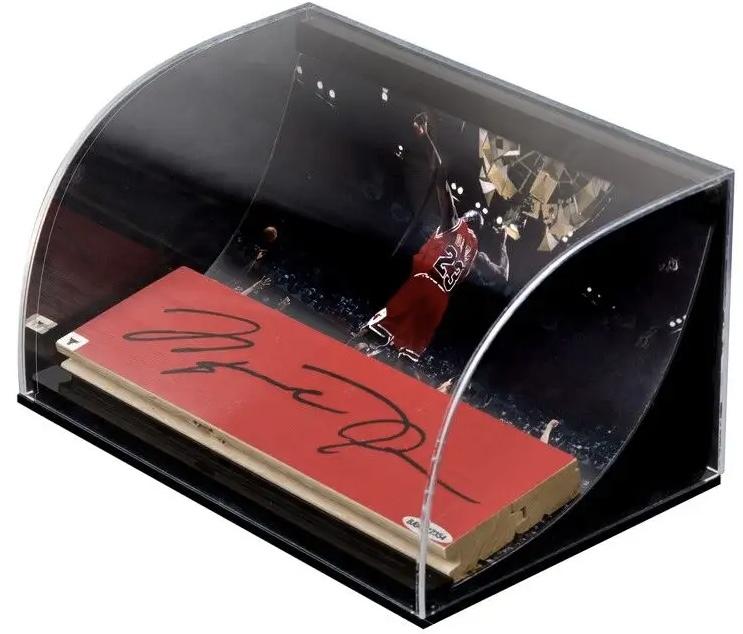Michael Jordan Signed Bulls Game-Used Floor Piece with Display Case (UDA) at PristineAuction.com Michael Jordan Signed Bulls Game-Used Floor Piece with Display Case (UDA) at PristineAuction.com