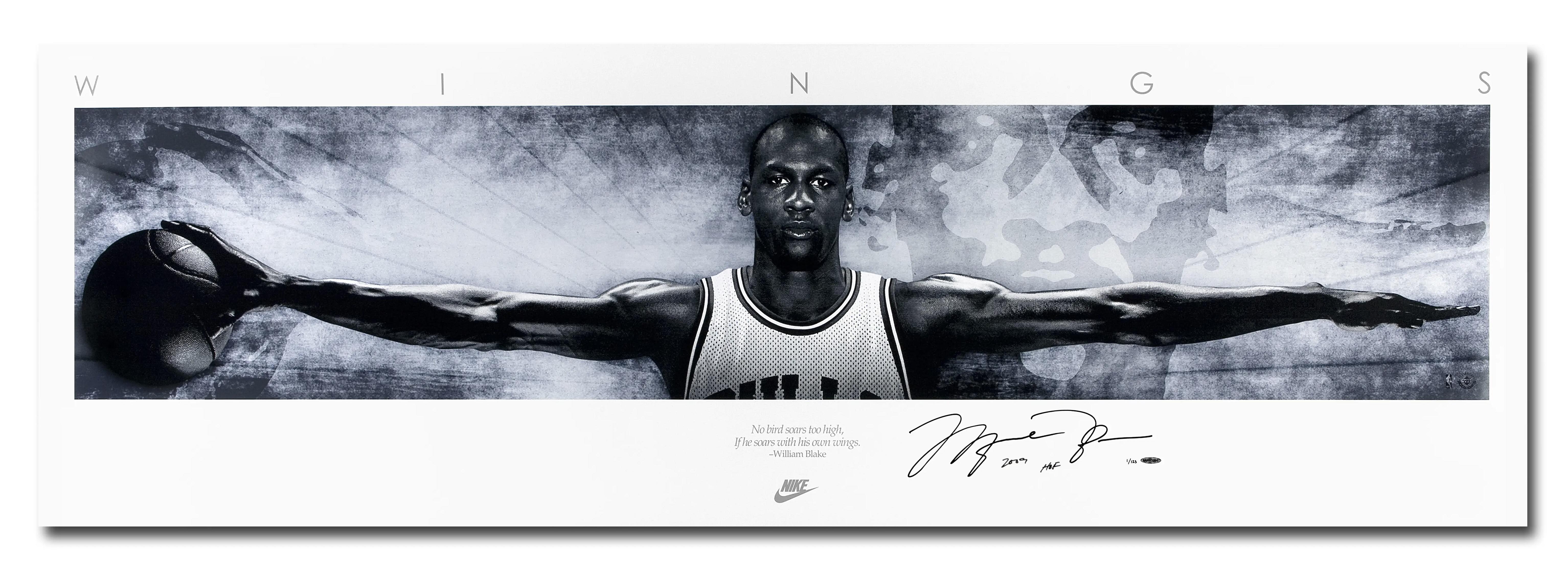 Michael Jordan Signed LE "Wings" 20th Anniversary 23x72 Photo Inscribed "2009 HOF" (UDA) at PristineAuction.com Michael Jordan Signed LE "Wings" 20th Anniversary 23x72 Photo Inscribed "2009 HOF" (UDA) at PristineAuction.com