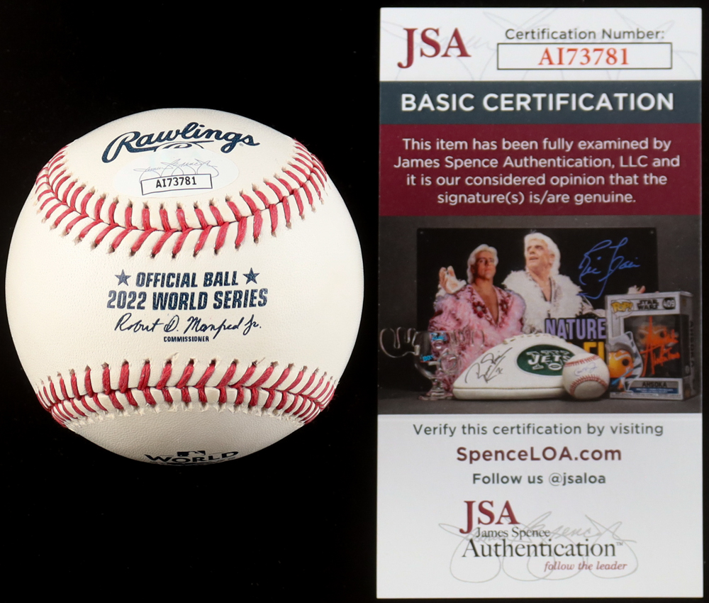 Chas McCormick Signed 2022 World Series Baseball (JSA) at PristineAuction.com Chas McCormick Signed 2022 World Series Baseball (JSA) at PristineAuction.com