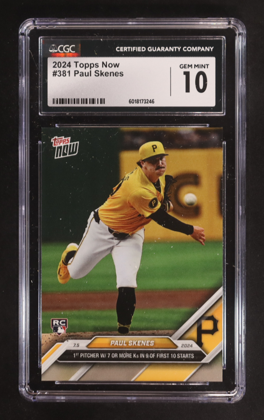 Paul Skenes 2024 Topps Now #381 RC (CGC 10) at PristineAuction.com Paul Skenes 2024 Topps Now #381 RC (CGC 10) at PristineAuction.com
