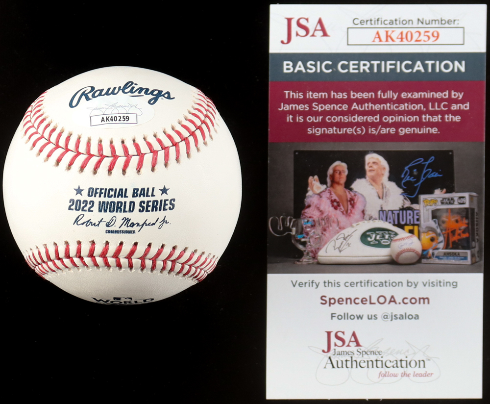 Mauricio Dubon Signed 2022 World Series Baseball (JSA) at PristineAuction.com Mauricio Dubon Signed 2022 World Series Baseball (JSA) at PristineAuction.com