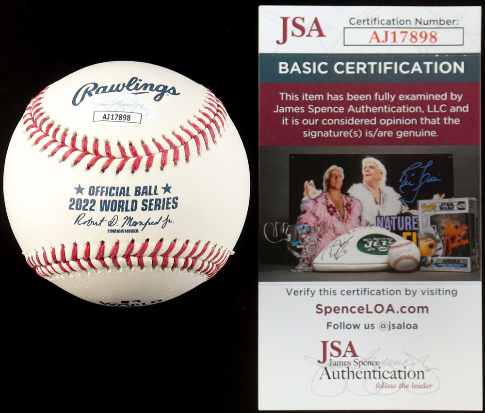 Luis Garcia Signed 2022 World Series Baseball (JSA) at PristineAuction.com Luis Garcia Signed 2022 World Series Baseball (JSA) at PristineAuction.com