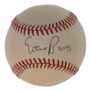 Ernie Banks Signed 1980 Hall of Fame Al Kaline Logo Baseball (JSA) at PristineAuction.com Ernie Banks Signed 1980 Hall of Fame Al Kaline Logo Baseball (JSA) at PristineAuction.com