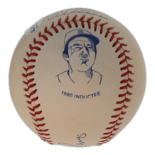 Ernie Banks Signed 1980 Hall of Fame Al Kaline Logo Baseball (JSA) at PristineAuction.com Ernie Banks Signed 1980 Hall of Fame Al Kaline Logo Baseball (JSA) at PristineAuction.com