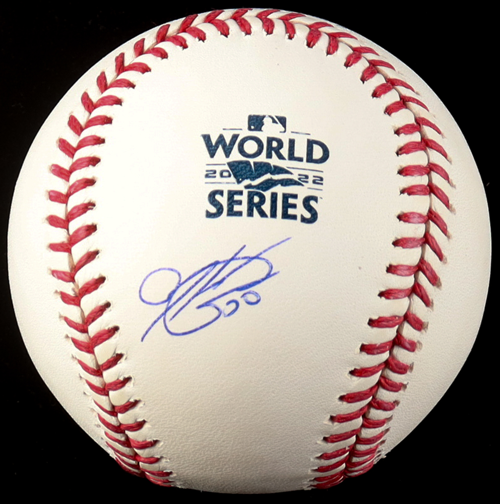 Hector Neris Signed 2022 World Series Baseball (JSA) at PristineAuction.com Hector Neris Signed 2022 World Series Baseball (JSA) at PristineAuction.com