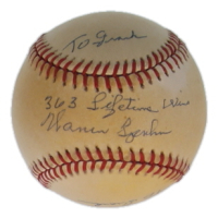 Warren Spahn Signed OAL Baseball Inscribed "363 Lifetime Wins" (JSA) at PristineAuction.com