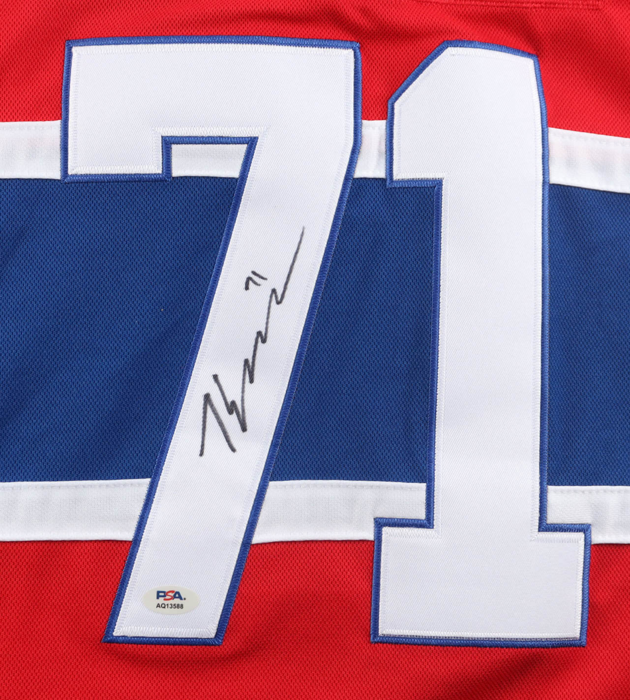 Jake Evans Signed Jersey (PSA) at PristineAuction.com Jake Evans Signed Jersey (PSA) at PristineAuction.com