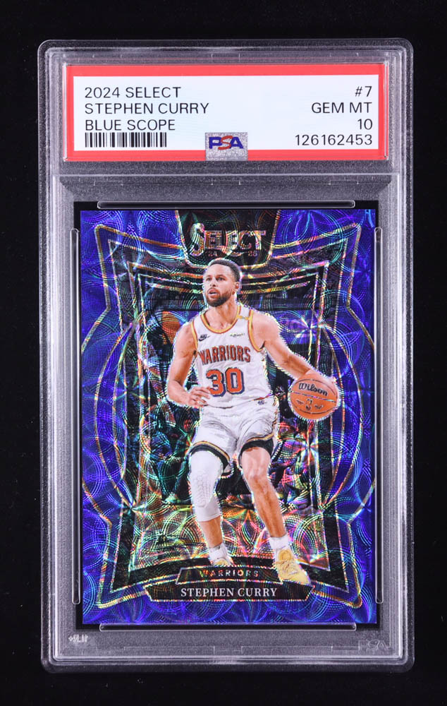 Stephen Curry 2024-25 Select Blue Scope Prizms #7 #093/249 (PSA 10) at PristineAuction.com Stephen Curry 2024-25 Select Blue Scope Prizms #7 #093/249 (PSA 10) at PristineAuction.com