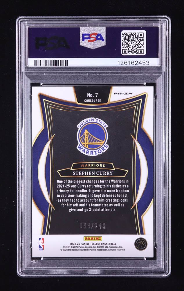 Stephen Curry 2024-25 Select Blue Scope Prizms #7 #093/249 (PSA 10) at PristineAuction.com Stephen Curry 2024-25 Select Blue Scope Prizms #7 #093/249 (PSA 10) at PristineAuction.com