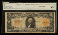 1922 $20 Dollar Gold Certificate (CGA 20 VF) at PristineAuction.com