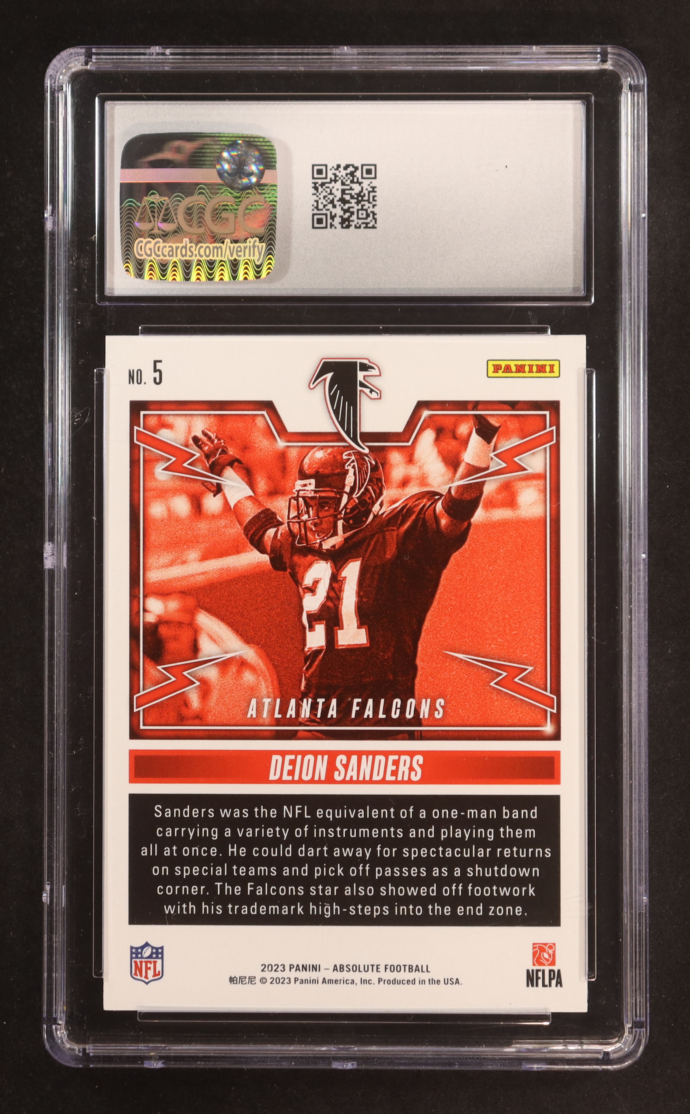 Deion Sanders 2023 Panini Absolute Rock Out #5 (CGC 10) at PristineAuction.com Deion Sanders 2023 Panini Absolute Rock Out #5 (CGC 10) at PristineAuction.com