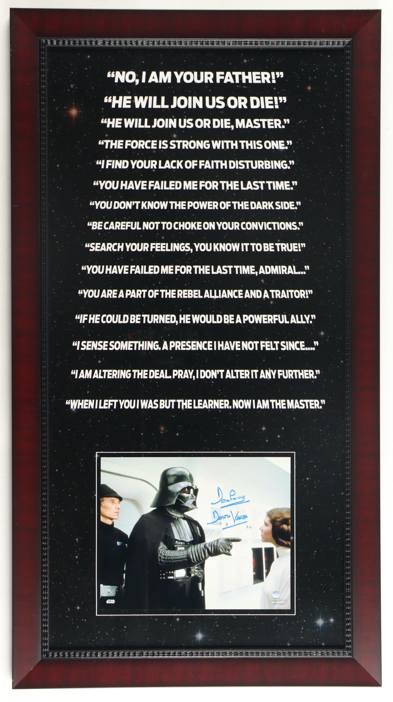 David Prowse Signed "STAR WARS: Episode IV- New Hope" Custom Framed Photo Display Inscribed "Darth Vader" (Steiner) at PristineAuction.com David Prowse Signed "STAR WARS: Episode IV- New Hope" Custom Framed Photo Display Inscribed "Darth Vader" (Steiner) at PristineAuction.com