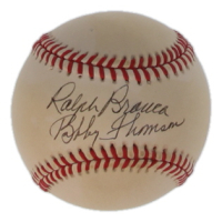 Ralph Branca & Bobby Thomson Signed ONL Baseball (JSA) at PristineAuction.com